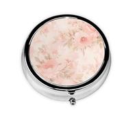 Crushed Flower Round Mini Pill Box, 3 Compartment Pill Box, Portable Pill Box, can be Put into Wallet, Pocket, Light and Convenient