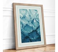 Crushed Ice Minimalist Framed Wall Art Print A2 (59.4×42cm) Oak, Wall Decor for Living Room, Bedroom, Office & Home, Ready to Hang, Art Gift