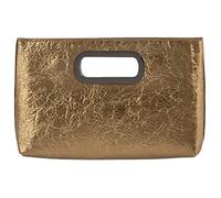 Crushed Metallic Top Handle Clutch, Bronze, 11.5 x 2 x 7.5 inches