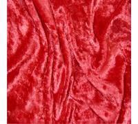 Crushed Velvet Fabric, 150cm Wide, Polyester, Multi-Purpose Upholstery Material (Red, by The Metre)