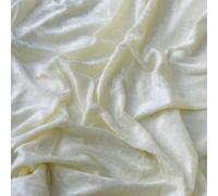 Crushed Velvet Fabric 59" Wide - Premium Velvet Material for Upholstery, Home Decor - Available in Gold, Black, Green, Blue, White, Red, Silver - Fabric by The Metre (Cream, 1m)