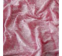 Crushed Velvet Fabric 59" Wide - Premium Velvet Material for Upholstery, Home Decor - Available in Gold, Black, Green, Blue, White, Red, Silver - Fabric by The Metre (Baby Pink, 1m)