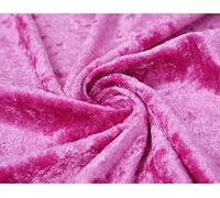 Crushed Velvet Fabric Craft Stretch Velour Material - Soft Furnishing & Craft Velour Fabric - 150cm Wide (Cerise, 1000cm x 150cm (393" x 60"))