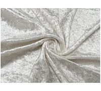 Crushed Velvet Fabric Craft Stretch Velour Material - Soft Furnishing & Craft Velour Fabric - 150cm Wide (Ivory, 1000cm x 150cm (393" x 60"))