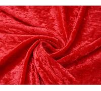 Crushed Velvet Fabric Craft Stretch Velour Material - Soft Furnishing & Craft Velour Fabric - 150cm Wide (Red, 500cm x 150cm (197" x 60"))