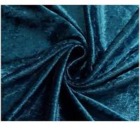Crushed Velvet Fabric Craft Stretch Velour Material - Soft Furnishing & Craft Velour Fabric - 150cm Wide (Teal, 2500cm x 150cm (984" x 60"))