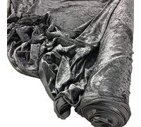 Crushed Velvet Fabric Material Stretch Velour 150cm Wide Metres Grey 9 METRE