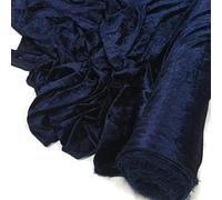 Crushed Velvet Fabric Material Stretch Velour 150cm Wide Metres Midnight Blue 2 METRE