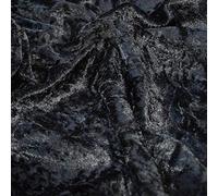 Crushed Velvet Fabric Stretch Velour Material 150cm Wide - Per Metre (Black)