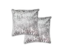 Emma Barclay Crushed Velvet Luxury Cushion Cover in Silver - 17x17 (43x43cm)