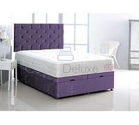 Crushed Velvet Ottoman Side Lift Bed Base with HEADBOARD ONLY by Comfy Deluxe LTD (Purple, 4FT6 Double)