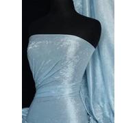 Crushed Velvet Stretch Material | Soft Furnishing, Craft Velour & Dressmaking Fabric | Same Day Dispatch | Sold by The Metre | by Tia Knight Q156 (Ice Blue)