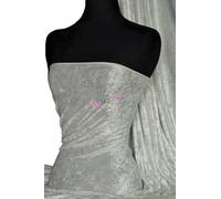 Crushed Velvet Stretch Material | Soft Furnishing, Craft Velour & Dressmaking Fabric | Same Day Dispatch | Sold by The Metre | by Tia Knight Q156 (Silver)