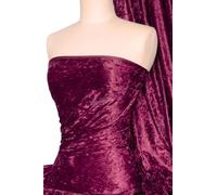 Crushed Velvet Stretch Material | Soft Furnishing, Craft Velour & Dressmaking Fabric | Same Day Dispatch | Sold By The Metre | By Tia Knight Q156 (Claret)