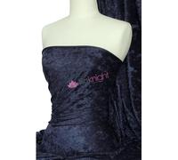 Crushed Velvet Stretch Material | Soft Furnishing, Craft Velour & Dressmaking Fabric | Same Day Dispatch | Sold by The Metre | by Tia Knight Q156 (Midnight Navy)