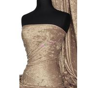 Crushed Velvet Stretch Material | Soft Furnishing, Craft Velour & Dressmaking Fabric | Same Day Dispatch | Sold By The Metre | By Tia Knight Q156 (Matt Gold)