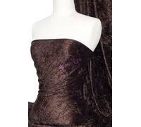 Crushed Velvet Stretch Material | Soft Furnishing, Craft Velour & Dressmaking Fabric | Same Day Dispatch | Sold by The Metre | by Tia Knight Q156 (Chocolate Brown)