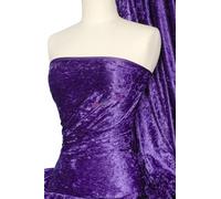 Crushed Velvet Stretch Material | Soft Furnishing, Craft Velour & Dressmaking Fabric | Same Day Dispatch | Sold By The Metre | By Tia Knight Q156 (Cadbury Purple)