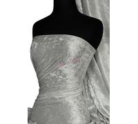 Crushed Velvet Stretch Material | Soft Furnishing, Craft Velour & Dressmaking Fabric | Same Day Dispatch | Sold By The Metre | By Tia Knight Q156 (Sage Grey)