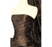 Crushed Velvet Stretch Material | Soft Furnishing, Craft Velour & Dressmaking Fabric | Same Day Dispatch | Sold by The Metre | by Tia Knight Q156 (Brown)