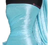 Crushed Velvet Stretch Material | Soft Furnishing, Craft Velour & Dressmaking Fabric | Same Day Dispatch | Sold by The Metre | by Tia Knight Q156 (Sky Blue)