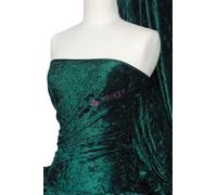 Crushed Velvet Stretch Material | Soft Furnishing, Craft Velour & Dressmaking Fabric | Same Day Dispatch | Sold By The Metre | By Tia Knight Q156 (Bottle Green)