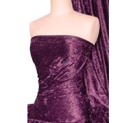 Crushed Velvet Stretch Material | Soft Furnishing, Craft Velour & Dressmaking Fabric | Same Day Dispatch | Sold by The Metre | by Tia Knight Q156 (Aubergine)
