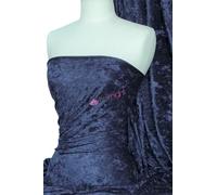 Crushed Velvet Stretch Material | Soft Furnishing, Craft Velour & Dressmaking Fabric | Same Day Dispatch | Sold by The Metre | by Tia Knight Q156 (Navy)