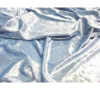 Crushed Velvet Velour Fabric Material - Baby Blue, 1Mtr - 150cmx100cm
