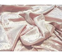 Crushed Velvet Velour Fabric Material - Baby Pink, 1Mtr - 150cmx100cm