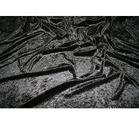 Crushed Velvet Velour Fabric Material - Black, 1Mtr - 150cmx100cm