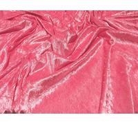 Crushed Velvet Velour Fabric Material - FLO Pink, 1/8Mtr - 50cmx37cm