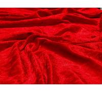 Crushed Velvet Velour Fabric Material - RED, 1Mtr - 150cmx100cm