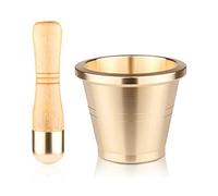 Crusher,Mortar Pestle Set Copper Grinder Masher Salt Pepper Mills with Giftss Nutmeg Herb Mincers Cinnamon Cylinder(110x90x72mm)(110x90x72 mm)