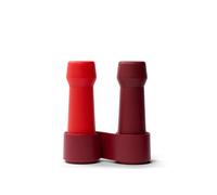 Crushgrind Amsterdam To-Go Spice Mill with Ceramic Grinder and Holder, Salt and Pepper Mill for on the Go with Adjustable Grinding Level, High-Quality Materials, Set Burgundy, Bright Red (130 mm)