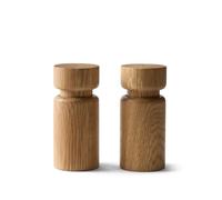 Crushgrind Helsinki Mini Spice Mill with Ceramic Grinder, Set of 2, Oak Wood, Salt and Pepper Mill with Adjustable Grinding, Made of High-Quality Sustainable Materials, 2 x Oak (110 mm)