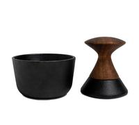 Crushgrind Kiruna Mortar with Pestle, Spice Mortar Made of High-Quality Cast Iron and Acacia Wood, for Crushing Dry Spices and Herbs