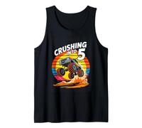 Crushing Into 5 Monster Truck Fifth Birthday Tank Top