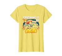 Crushing It at (Age) Monster Truck Thrill Seeker Birthday T-Shirt, Women, Lemon, S