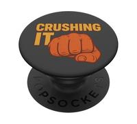 Crushing It - Bold Retro Fist Power Statement Distressed PopSockets Adhesive PopGrip