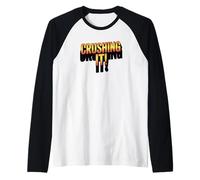 Crushing It! Motivational Bold Gradient Quote Raglan Baseball Tee