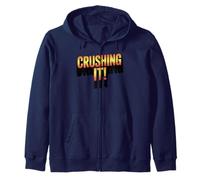 Crushing It! Motivational Bold Gradient Quote Zip Hoodie