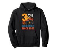 Crushing It Since 2022 Number 3 Monster Truck Birthday Pullover Hoodie