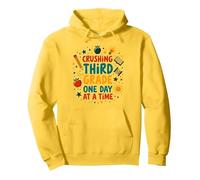 Crushing Third Grade One Day at a Time Pullover Hoodie, Adult Unisex, Lemon, S