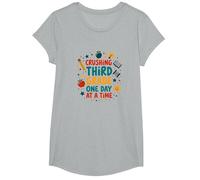 Crushing Third Grade One Day at a Time T-Shirt, Girls, Heather Grey, Small