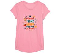 Crushing Third Grade One Day at a Time T-Shirt, Girls, Pink, Small
