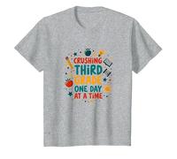 Crushing Third Grade One Day at a Time T-Shirt, Kids, Heather Grey, 3 Years