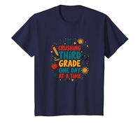 Crushing Third Grade One Day at a Time T-Shirt, Kids, Navy, 2 Years