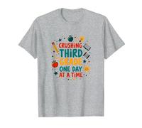 Crushing Third Grade One Day at a Time T-Shirt, Men, Heather Grey, L
