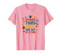 Crushing Third Grade One Day at a Time T-Shirt, Men, Pink, S